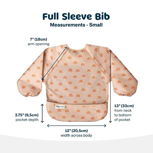 Vista 5 de Tiny Twinkle - Babero a prueba de suciedad para bebés y niños pequeños, bonito, de manga larga, impermeable, lavable a máquina, cierre a prueba