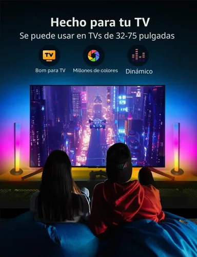 Vista 4 de DAYBETTER - Barra de luz LED inteligente, barras de luz de TV RGBICWW para habitación, juegos, color negro
