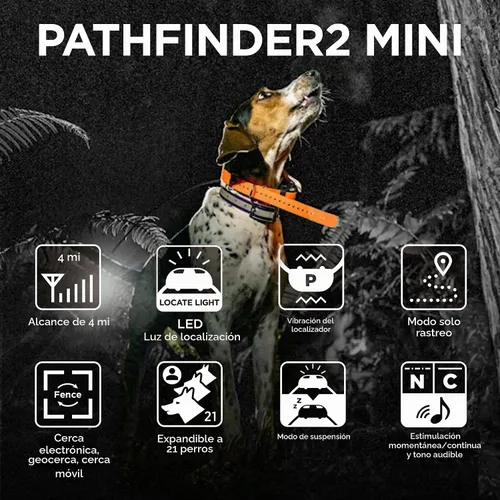 Vista 3 de Dogtra PATHFINDER2 MINI Receptor adicional, collar de seguimiento de perros GPS negro para perros de 25 libras y más, rango de 4 millas, conector