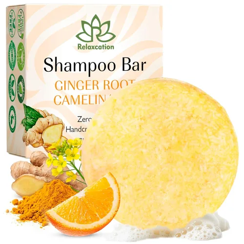 Vista 9 de Relaxcation Barra acondicionador de aceite de raíz de jengibre y camelina, hidratante y crecimiento del cabello, hecha a mano en Estados Unidos