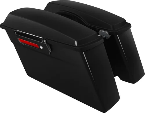 Vista 10 de XFMT Alforjas de motocicleta rígidas con cierres cromados para Harley Touring Street Glide Road Glide Electra Glide Road King 1993-2013, negro mate