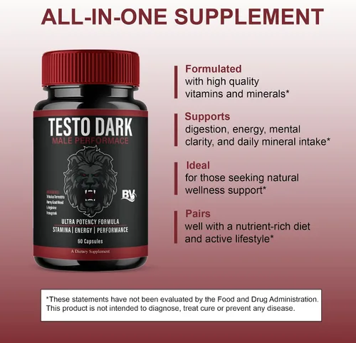 Vista 6 de BLUE VIBE TestoDark Premium Wellness & Advanced Health Management Suplemento Pastillas TestoDark de máxima fuerza para la salud diaria y bienestar