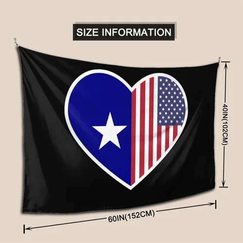 Vista 5 de LIFANGMI I Love America And Bonnie Blue Flag Tapestry Wall Hanging 60x40 Inch Bedroom Living Room Dormitory Home Decoration Wall Tapestry