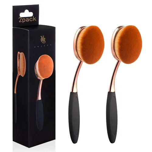 Vista 9 de Yoseng - Brocha ovalada para maquillaje, cepillo de base grande, cepillos de maquillaje, aplicación rápida y sin defectos de base líquida, crema
