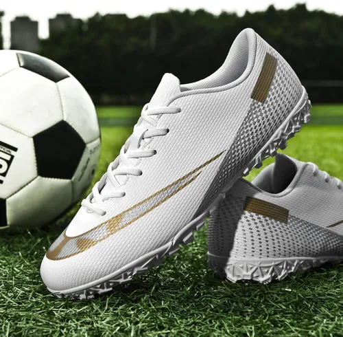Vista 5 de WINGFAI Zapatos de fútbol para hombre, para interiores y exteriores, cómodos, zapatos de fútbol profesionales, para jóvenes, niños, tenis