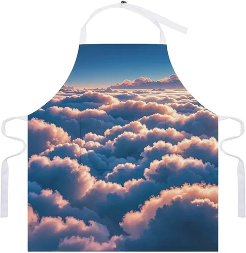 Vista 7 de MUSM Apron for Adults - 27.6 X 31.5 Inch, Heavy-Duty Polyester Aprons with Two Large Pockets, Waterproof On Top of The Cloud Kitchen Apron for