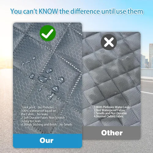Vista 6 de ANOSOSPECIAL Funda de asiento de coche para perros en gris para el asiento trasero, piel antiadherente, apta para mascotas e impermeable - Protector