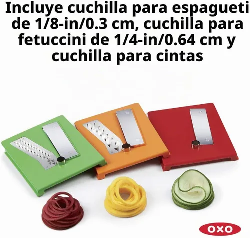 Vista 3 de OXO Good Grips - Espiralizador de mesa de 3 cuchillas con succión StrongHold