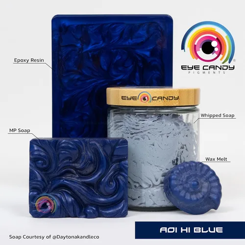 Vista 2 de Pigmentos Eye Candy Polvo de Mica Azul Premium - Aoi Hi Blue (50gr) - para Epoxi, Resina, Jabón, Pintura, Carpintería, Vaciado de Acrílico, Bombas
