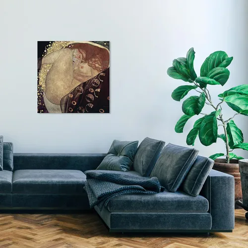 Vista 5 de Wynwood Studio Lienzo decorativo clásico y figurativo, contemporáneo, Gustav Klimt - Danae, arte de pared para sala de estar, dormitorio y baño, 30