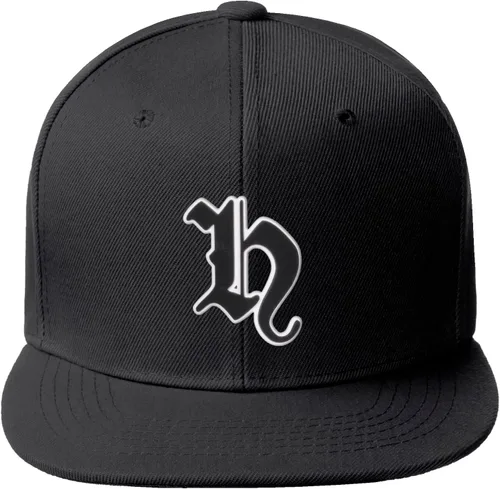 Vista 1159 de Daxton Gorra clásica con visera de billete plano con letras del alfabeto inglés antiguo de la A a la Z