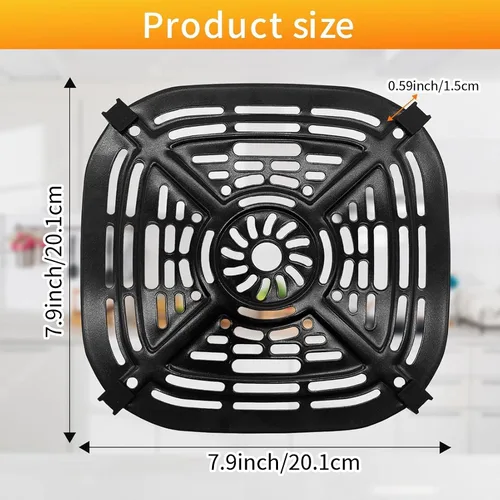 Vista 2 de Sartén para freidora de aire para freidora de aire Ninja Crispi FN101GY, placa de repuesto para freidora de aire, accesorios con parachoques
