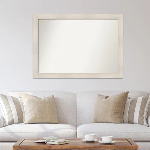 Vista 4 de Amanti Art Espejo de baño blanco para sobre el fregadero, 35 x 49 pulgadas, espejo rectangular de tocador rectangular de madera blanca lavada a