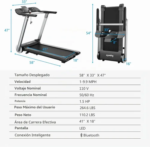 Vista 8 de Goplus Caminadora eléctrica plegable superfit de alta resistencia