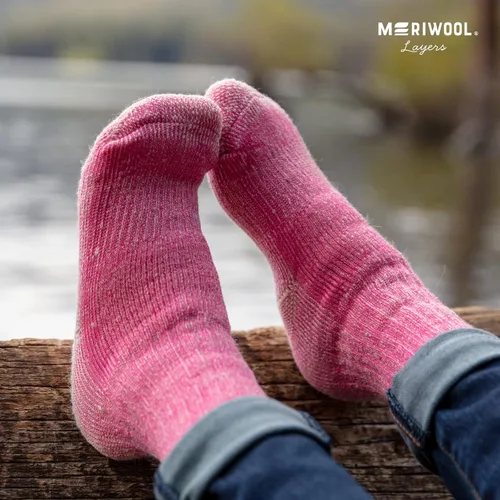 Vista 5 de MERIWOOL - Calcetines de lana merino, para senderismo para niños (3 pares)