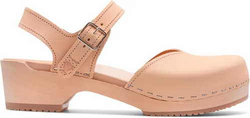 Vista 12 de Sandgrens Zuecos de madera sueca hechos a mano para mujer, sandalias de tacón bajo Zaragasso