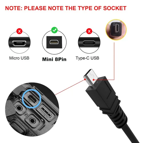 Vista 2 de UC-E6 Cable USB de repuesto para cámara de transferencia de fotos, cable compatible con Nikon CoolPix B500 DSLR cámara digital D3200 D7200 Coolpix