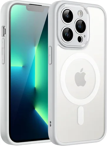 Vista 7 de JETech Funda magnética para iPhone 13 Pro de 6.1 pulgadas, compatible con MagSafe, lente de cámara trasera translúcida mate, protección completa