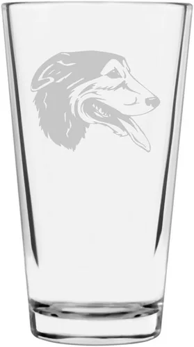 Vista 452 de Podenco Canario - Vaso de pinta de 16 onzas con temática de perro personalizado