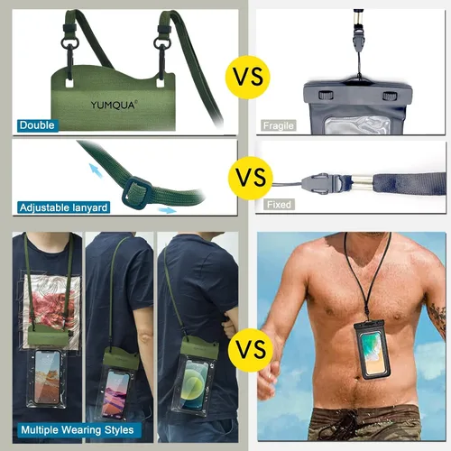 Vista 9 de YUMQUA Paquete de bolsa seca impermeable de 5L con 2 bolsas grandes impermeables para teléfono