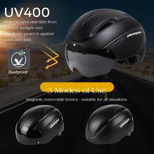 Vista 5 de Shinmax Bike Helmet for Men Women, Bicycle Helmet with Detachable Magnetic Goggles Adjustable for Adult Road Biking Mountain Cycling Helmet