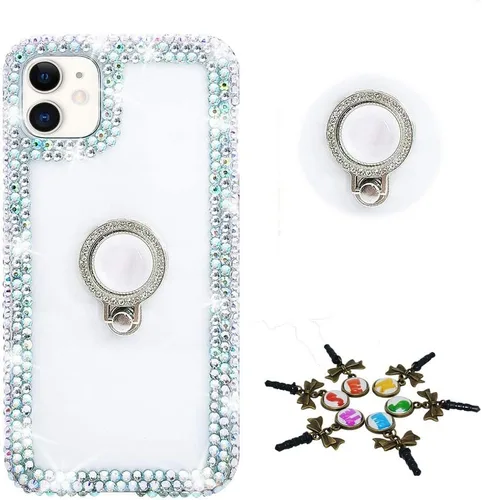 Vista 8 de Sparkle - Funda para teléfono compatible con Samsung Galaxy Z Flip 2 5G - Elegante - Funda 3D hecha a mano con diseño de diamantes de imitación