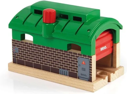 Vista 2 de BRIO World 33574 - Cochera de tren - 1 pieza de accesorio de tren de juguete de madera para niños a partir de 3 años