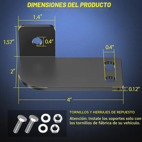 Vista 2 de Nilight Soportes de montaje para barra de luces de respaldo del techo trasero Luces LED inversas Compatible con jaula Pro-fit de Polaris Compatible