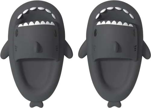 Vista 4 de ChayChax- Sandalias con diseño de tiburónnubecaricatura antideslizantes de punta abierta para niños y niñas, muy cómodas, bonitas, suela gruesa