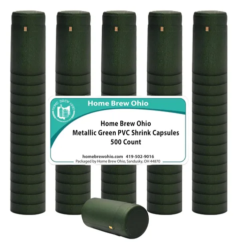 Vista 3 de Cápsulas retráctiles de PVC verde metálico-500