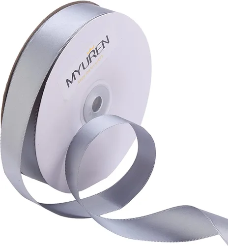 Vista 15 de Cinta de satén de poliéster blanco de doble cara de 1-1/2 pulgadas de ancho para manualidades, boda, envoltura de regalos, fabricación de lazos