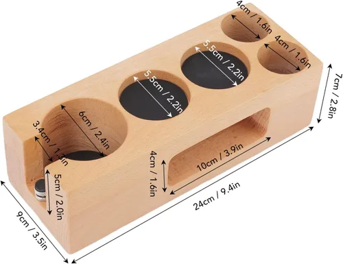 Vista 3 de Estación de manipulación de café de madera, soporte para filtro de café de madera, soporte de madera para café expreso, base de madera