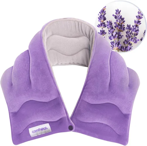Vista 9 de Almohadilla térmica para el cuello apta para microondas para aliviar el dolor, compresa caliente húmeda, calentador de cuello para microondas