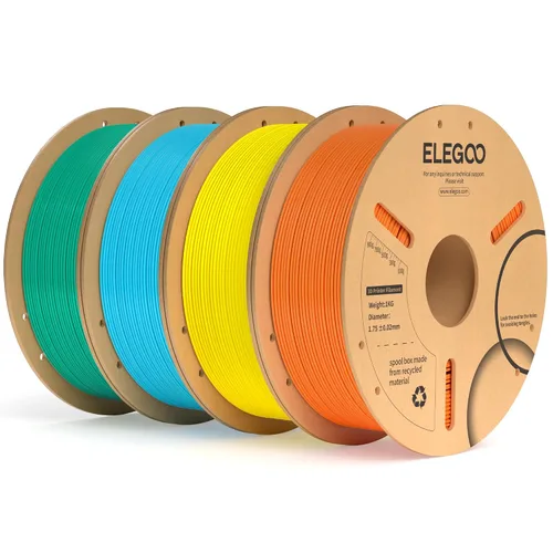 Vista 32 de ELEGOO Paquete de filamento PLA Plus negro 10KG, filamento para impresora 3D PLA+ resistente de 1.75mm precisión dimensional +/- 0.02mm, paquete