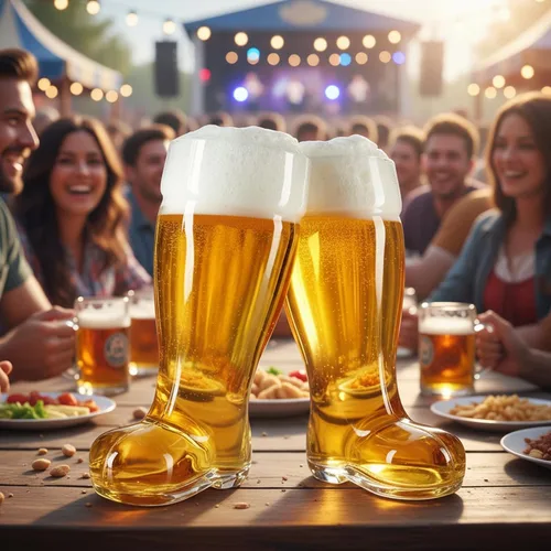 Vista 3 de MyGift Das Boot - Juego de 2 vasos gigantes de cerveza alemana (2 litros)