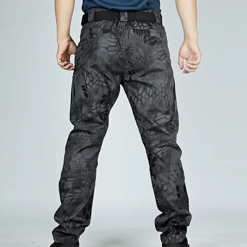 Vista 7 de Muscularfit Pantalones para hombre, casual, de sarga chino, con múltiples bolsillos, camuflaje, pantalones cargo atléticos, holgados, pantalones