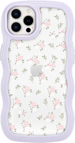 Vista 32 de ZCDAYE Funda compatible con iPhone 11, diseño floral estético, bonita funda rizada y ondulada para mujeres y niñas, funda de TPU suave a prueba
