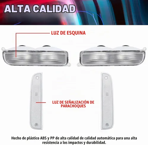 Vista 2 de ECOTRIC Luces de esquina + luces de señal compatibles con Jeep Cherokee XJ 1997-2001 solo luces de esquina transparentes y luces de señal