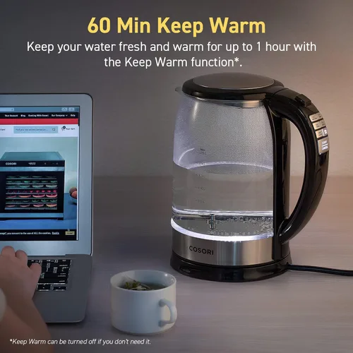 Vista 4 de COSORI Paquete de hervidor eléctrico y hervidor de cuello de cisne Tetera y cafetera con control de temperatura