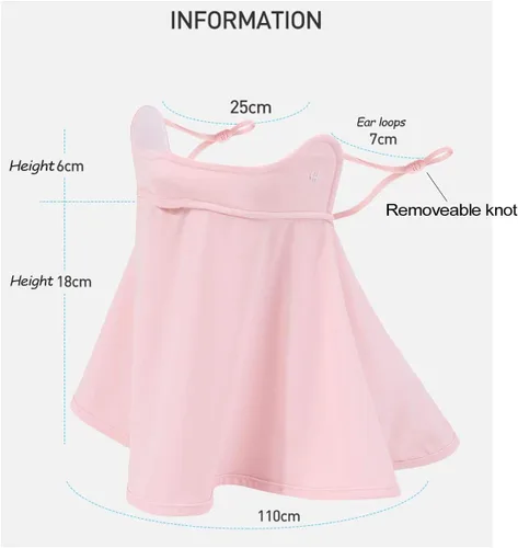 Vista 2 de WRELS UPF 50+ Unisex Cubrecara Transpirable y Refrescante con Protección UV para el Sol, con Elástico para las Orejas, Bufanda para el Cuello