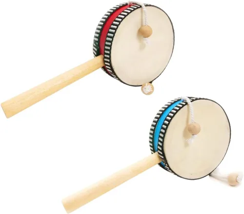 Vista 5 de House of Marbles - Tambor de madera de mono, instrumento de percusión de mano para niños, juguete de ritmo tradicional para música, movimiento