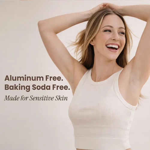 Vista 5 de Desodorante sin aluminio para hombres y mujeres, fabricado en Estados Unidos con ingredientes naturales y 55% orgánicos, protección contra olores
