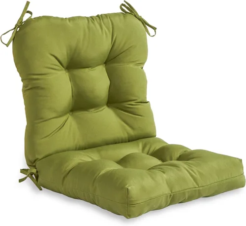 Vista 12 de Greendale Home Fashions Cojín para asiento y respaldo de exterior, 38 x 21 pulgadas, 1 unidad (paquete de 1), diseño de rayas canela