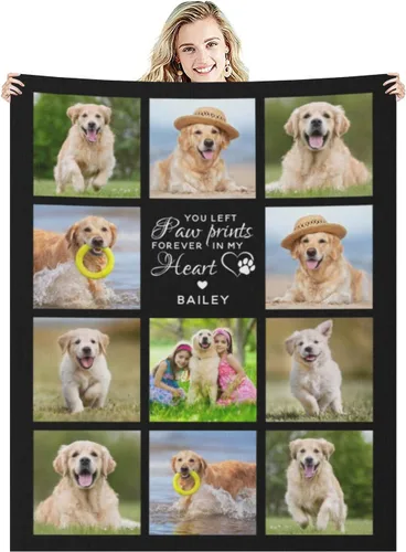 Vista 13 de Manta de fotos personalizada con collage de texto, imagen, regalo de cumpleaños de boda para adultos, bebés, niños, niñas, niños, papá, mamá, 1 Foto