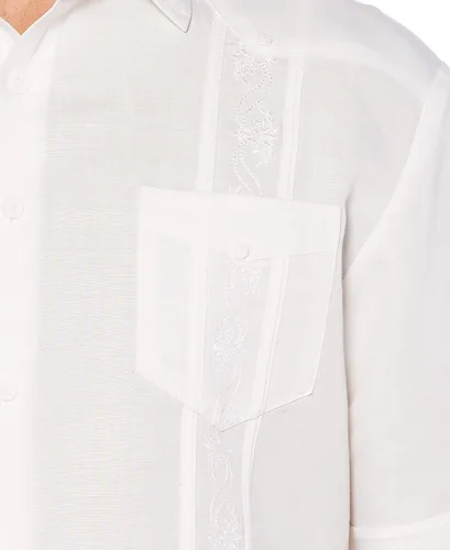 Vista 4 de Cubavera Camisa Guayabera bordada de manga corta para hombre