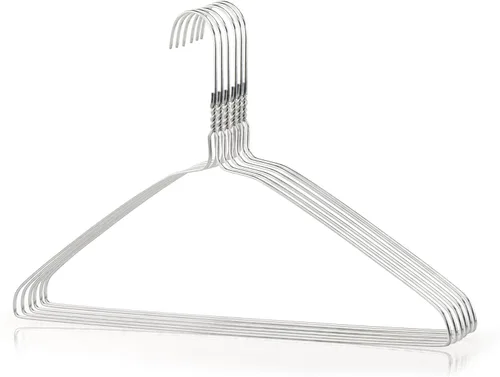 Vista 5 de HANGERWORLD Perchas de alambre de metal plateado de 16 pulgadas de calibre 13 para ropa (10 unidades)