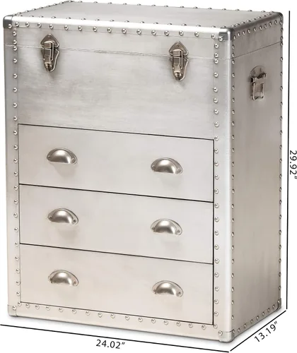 Vista 3 de Baxton Studio Estanterías y gabinetes multiusos, plata