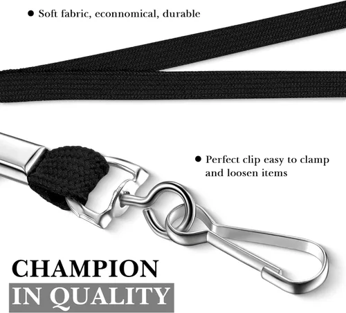 Vista 3 de Epakh 200 cordones para identificación con nombre y credencial para el cuello, con clips, correas para el cuello para oficina, escuela, enfermeras