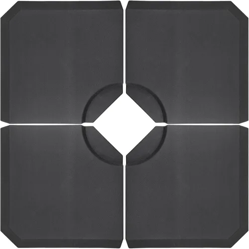 Vista 9 de T&Jero Base de plástico resistente de 4 piezas para patio al aire libre, sombrilla voladiza, 260 libras con relleno de agua y arena, color negro
