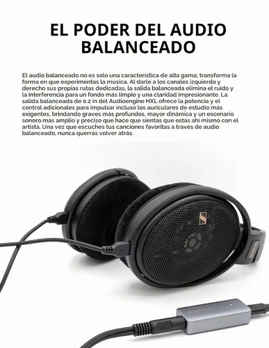 Vista 5 de Audioengine HXL Amplificador de Auriculares Portátil Equilibrado y DAC de Salida 4.4mm/3.5mm, Potencia Equilibrada de 520mW @ 32Ω, Soporte de PCM